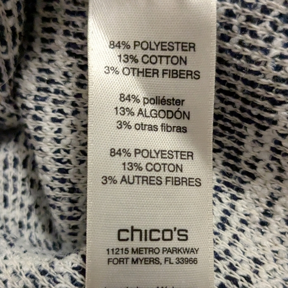 Chicos 1 Medium Sweater Blue Gray White Metallic EUC - Picture 3 of 5